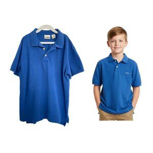 L.L. Bean Shirt Boys Large Blue Royal Cobalt Polo Embroidered OL646 School